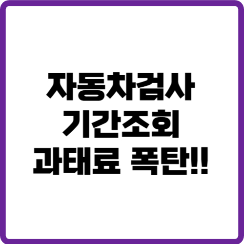 자동차검사 기간 조회