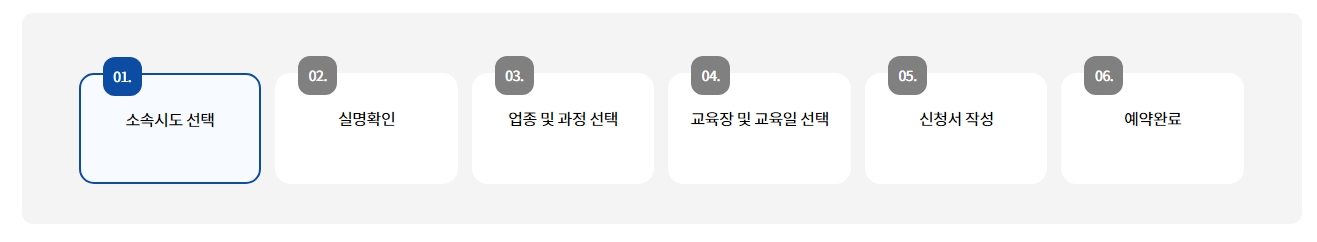 교육 예약 절차와 순서 안내도