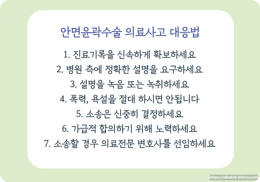 안면윤곽수술 의료사고 대응방법