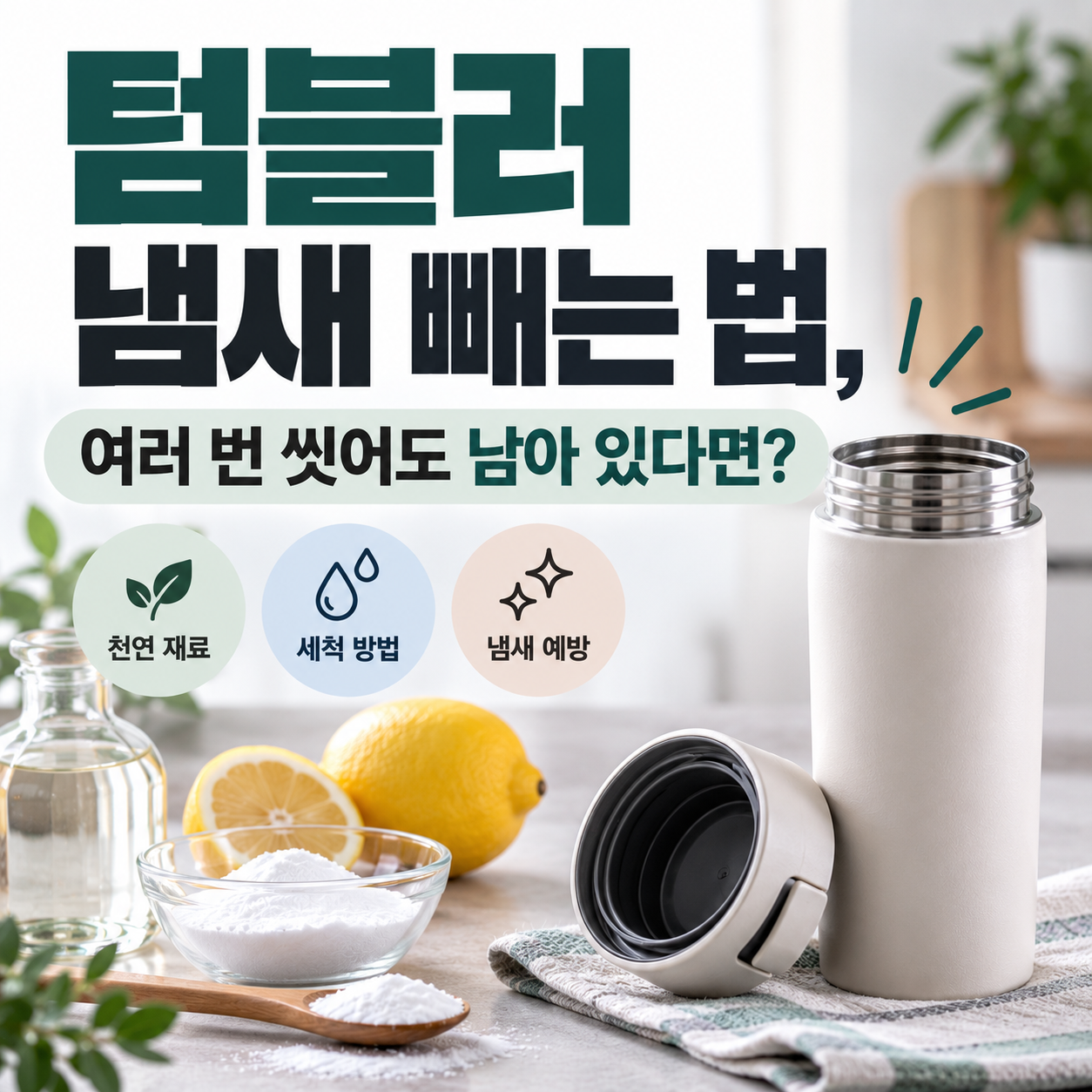텀블러 냄새 빼는 법, 여러 번 씻어도 남아 있다면