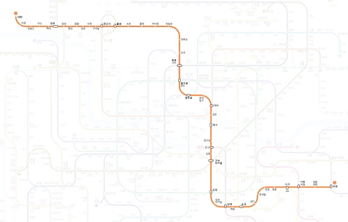 서울지하철 3호선 노선도