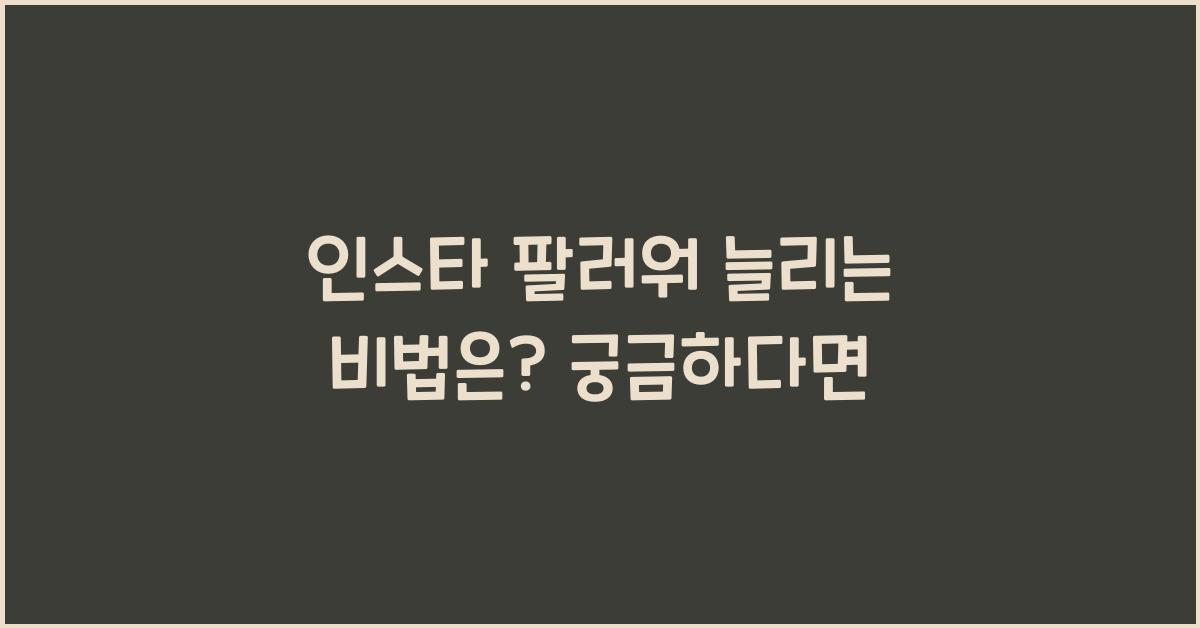 인스타 팔러워