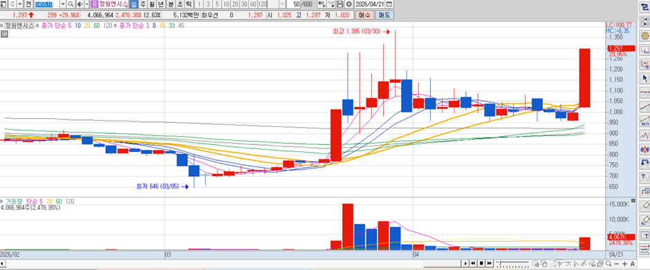 정원엔시스 차트