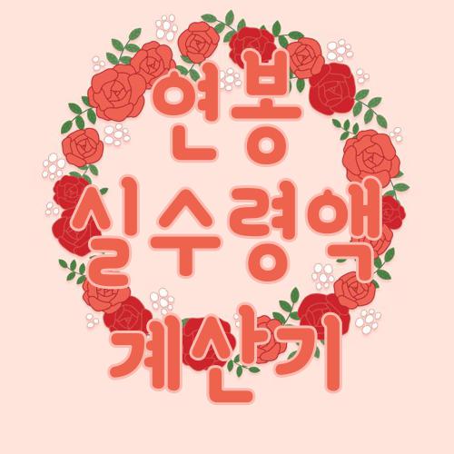 연봉 실수령액 계산기