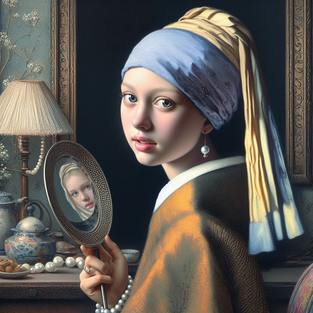 AI가 그린 진주 귀걸이를 한 소녀