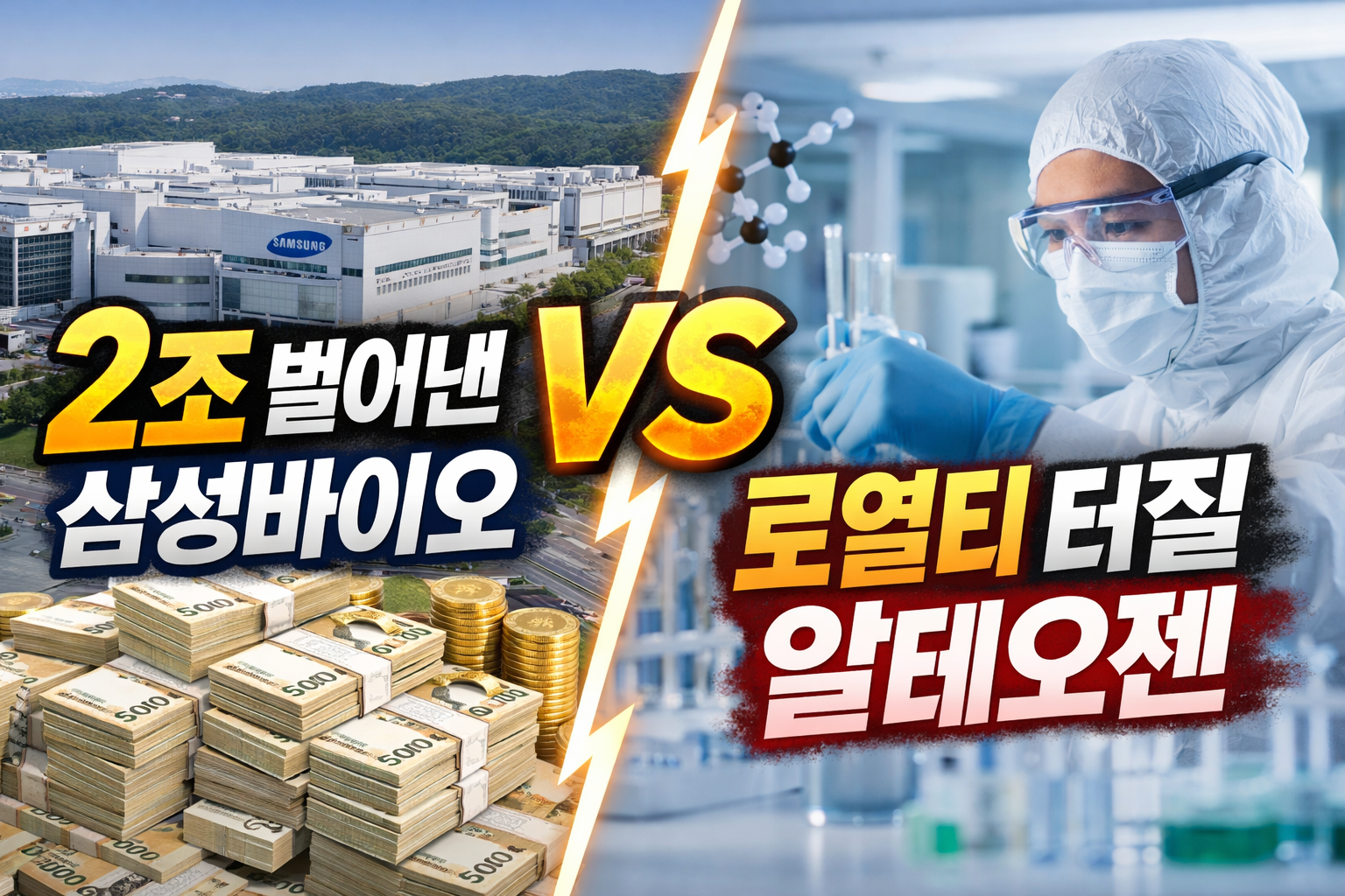 삼성바이오로직스의 CDMO 실적과 알테오젠의 로열티 기반 성장성을 대비한 제약 바이오 대장주 비교 실사 이미지