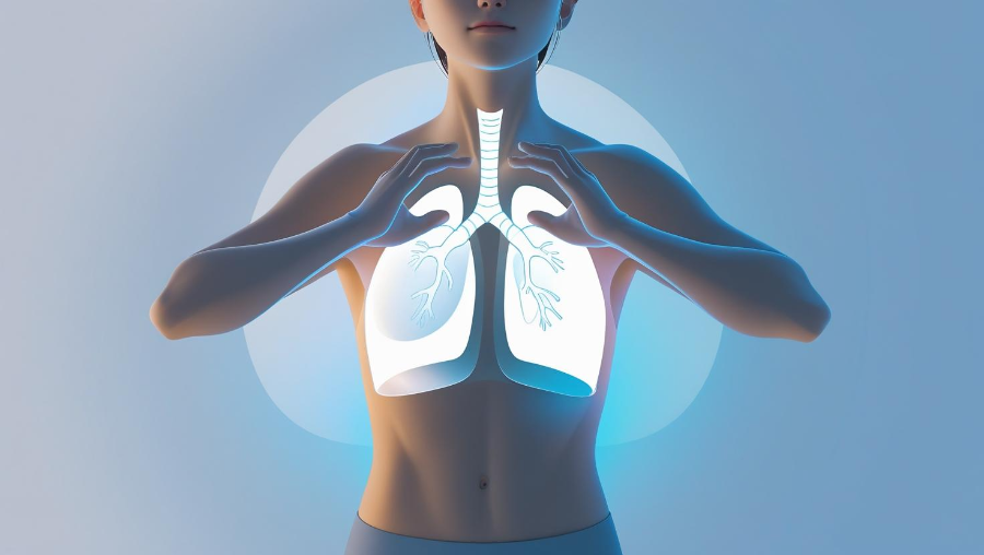 복식 호흡(가로막 호흡= 횡격막 호흡 )