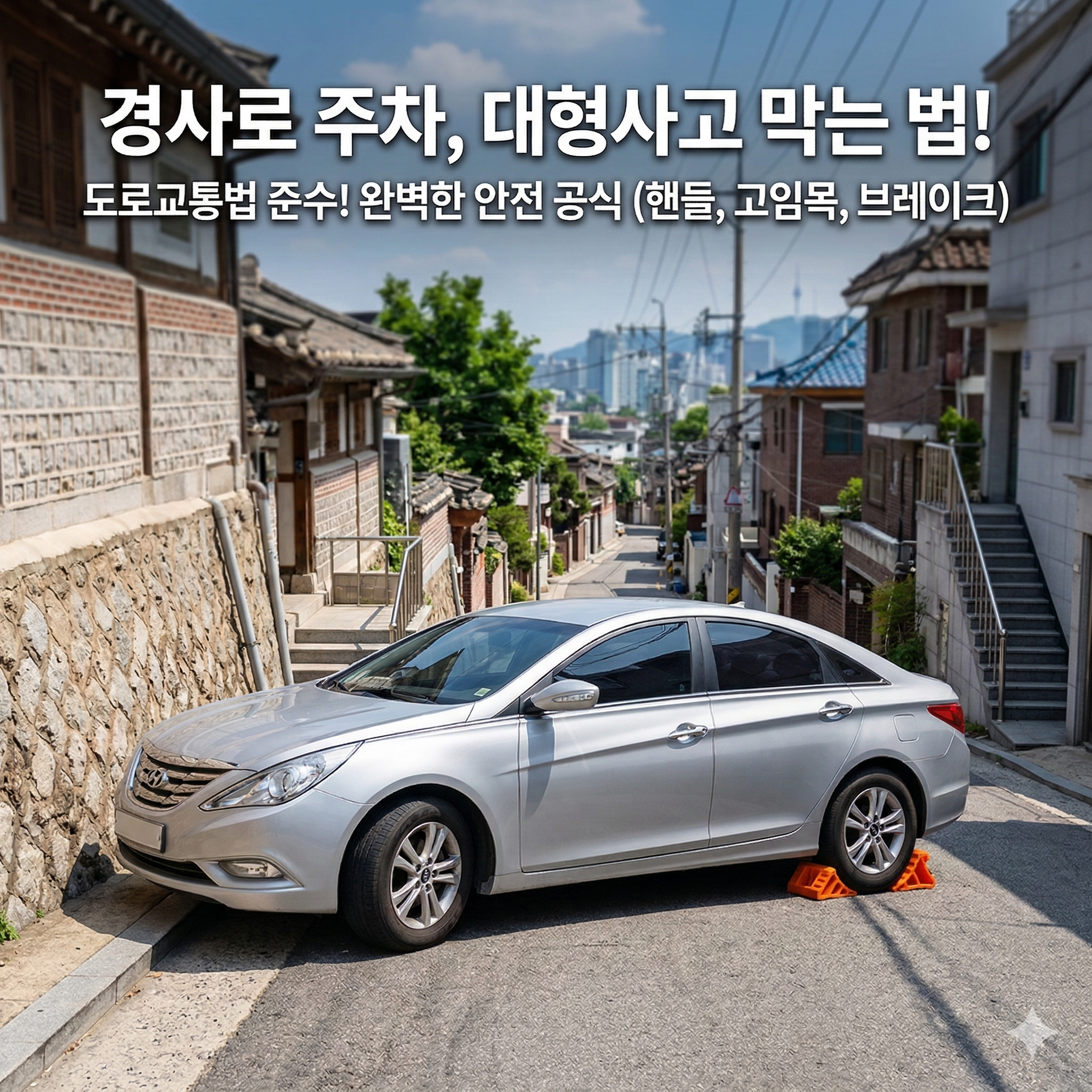 경사로 주차 시 안전 수칙과 과태료 총정리: 고임목과 조향 장치 활용법