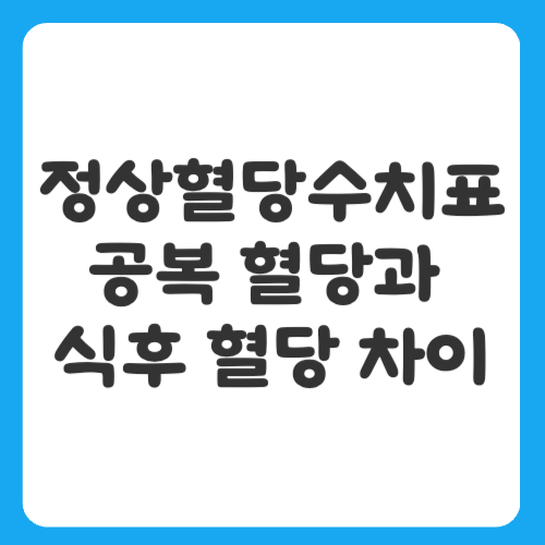 정상혈당수치표로 본 공복 혈당과 식후 혈당 차이