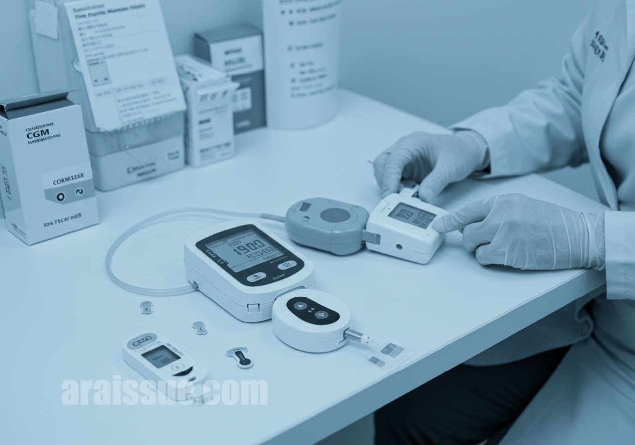 스마트 인슐린 기기를 세팅하는 장면