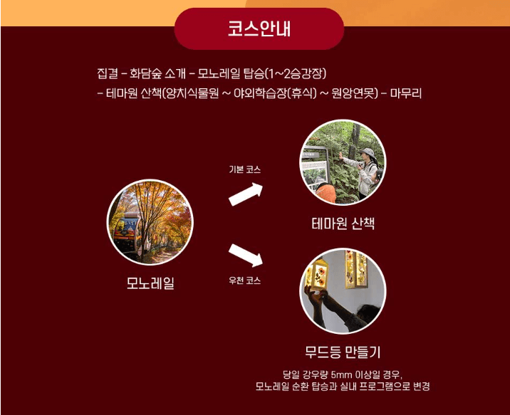 화담숲 가을 단풍 축제 입장권 모노레일 예매 방법