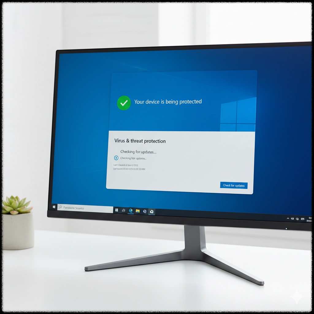 윈도우 11에서 Windows Defender 바이러스 정의 업데이트를 확인하는 화면