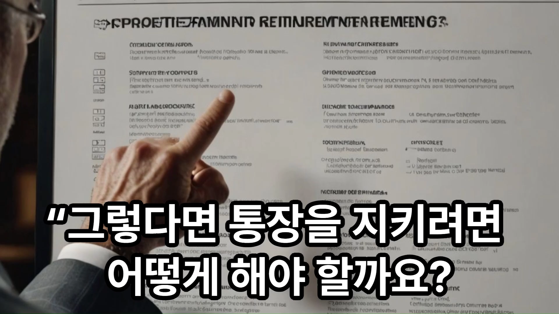 통장을 지키는 방법