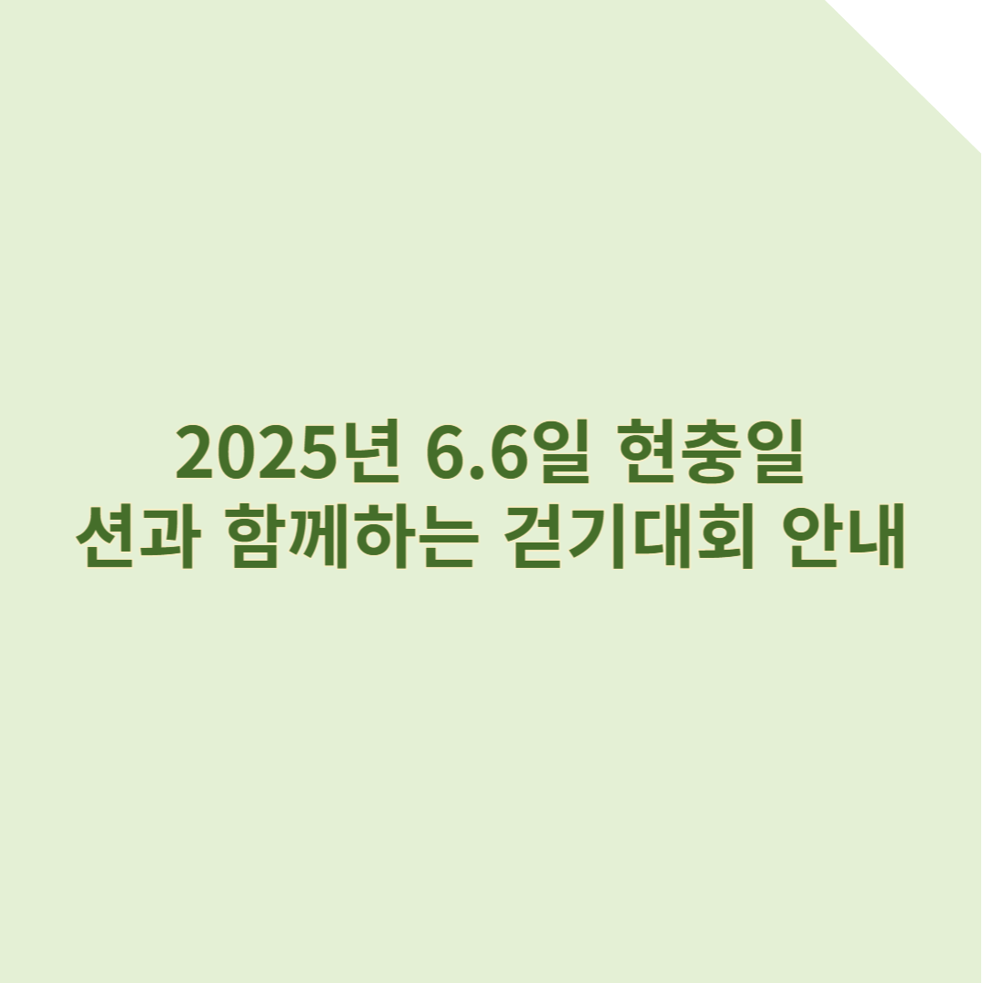 6.6km 달리기하고 기부도 하고! 현충일 션과 함께하는 걷기 대회 안내