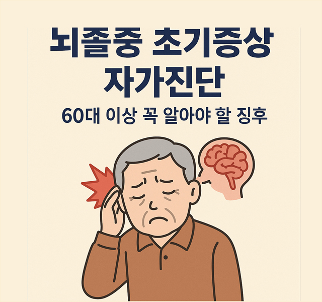 뇌졸중 초기증상 자가진단 – 60대 이상 꼭 알아야 할 징후