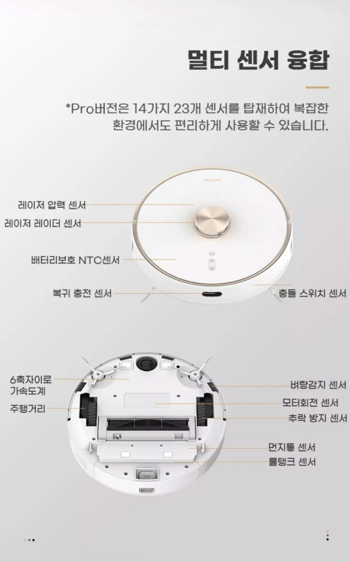 레노버 로봇청소기 T1S PRO 외관 설명