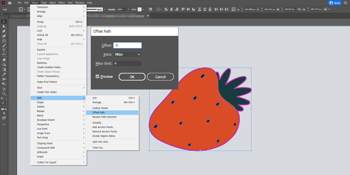 일러스트 옵셋 패스_Offset Path