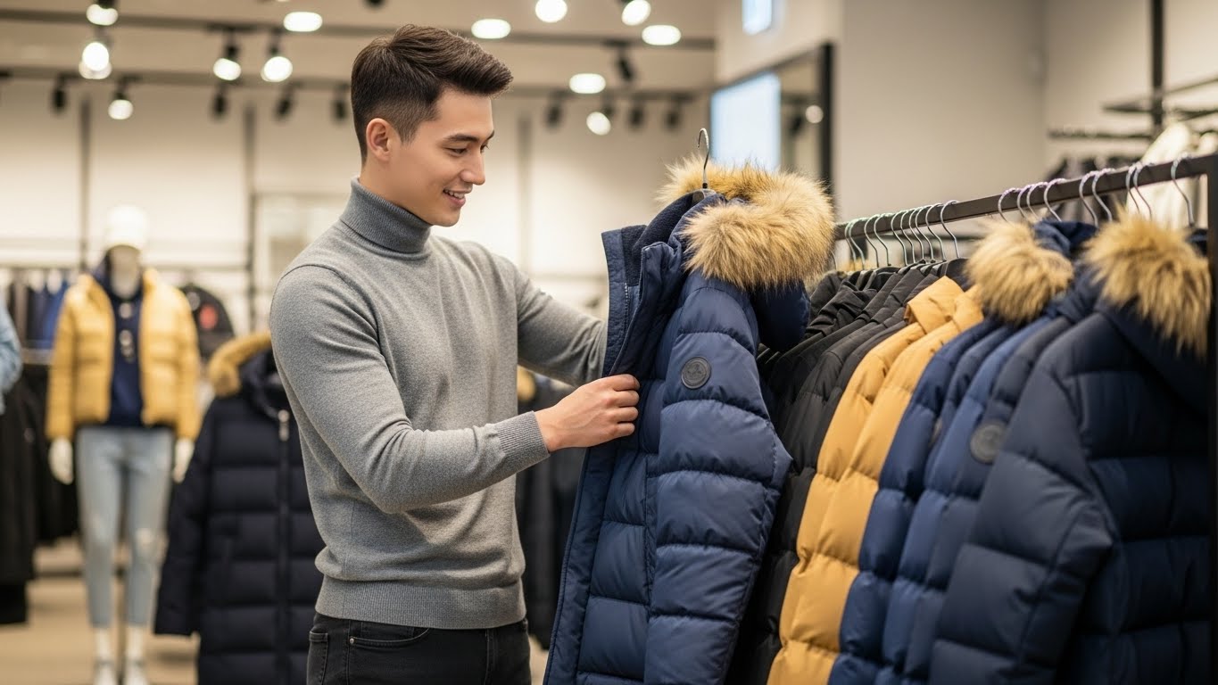 남성 구스다운 경량패딩