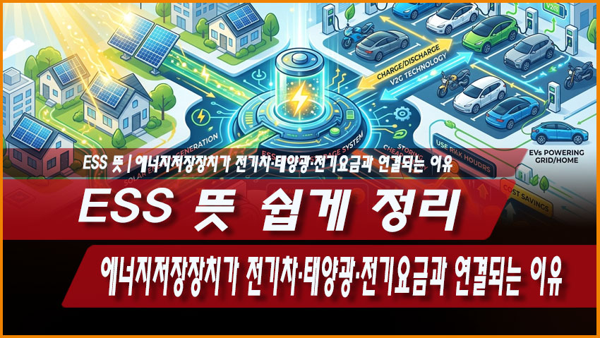 ESS 뜻 쉽게 정리|에너지저장장치가 전기차·태양광·전기요금과 연결되는 이유