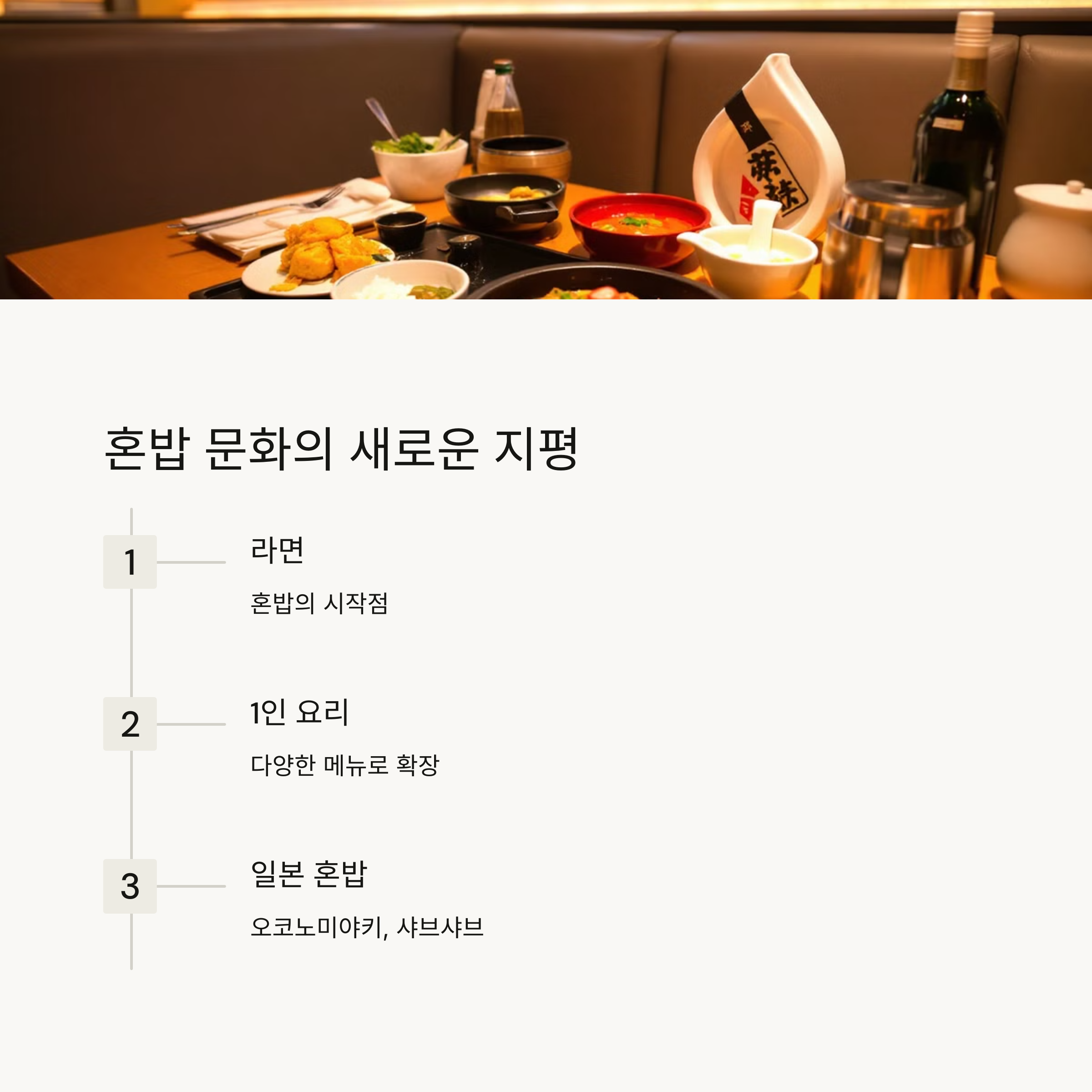 혼밥 문화의 새로운 지평