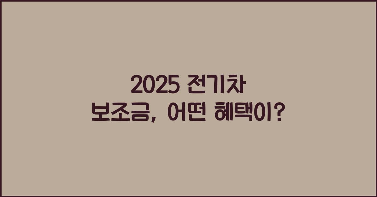 2025 전기차 보조금