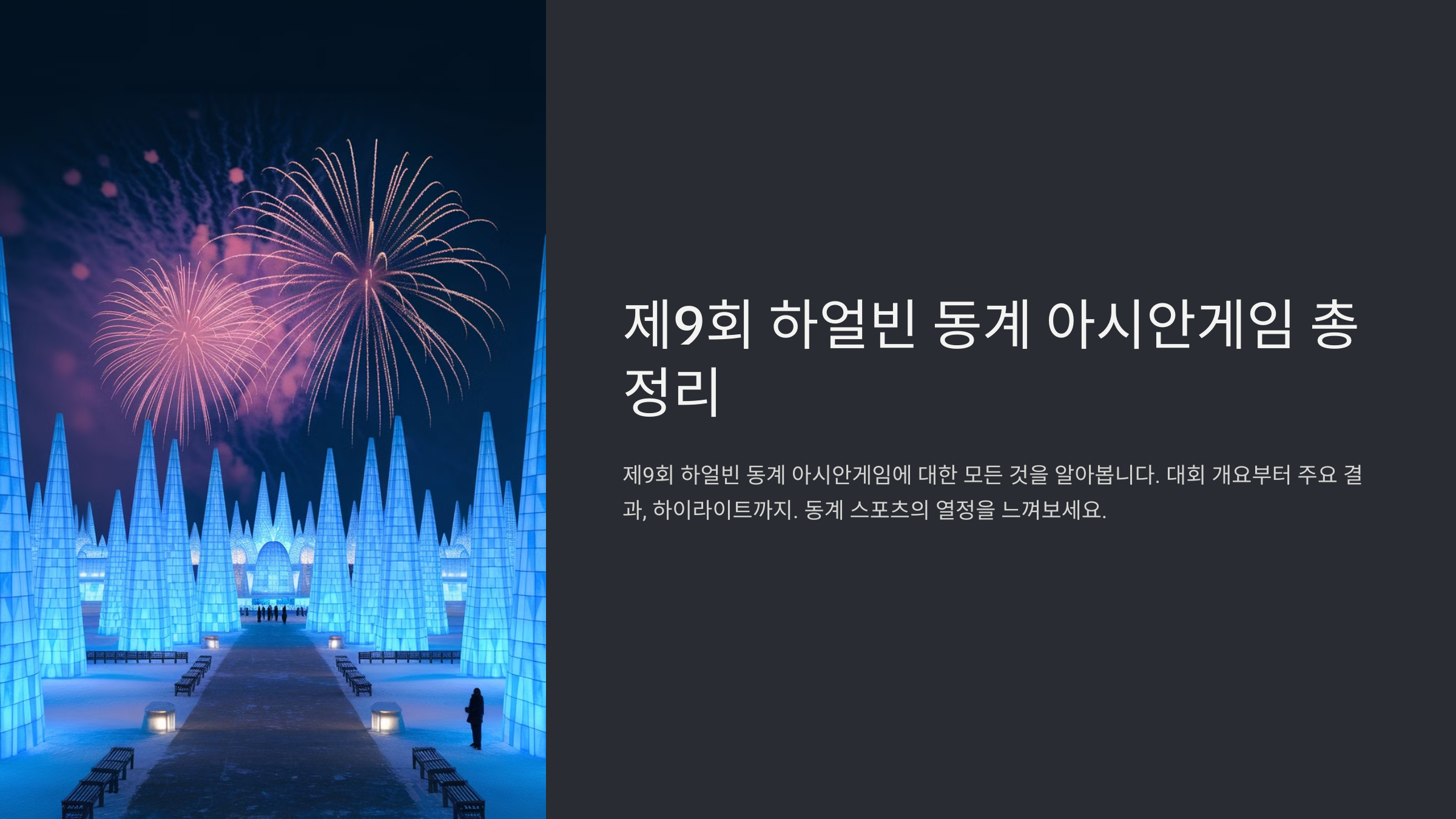 하얼빈 동계 아시안게임 메달순위