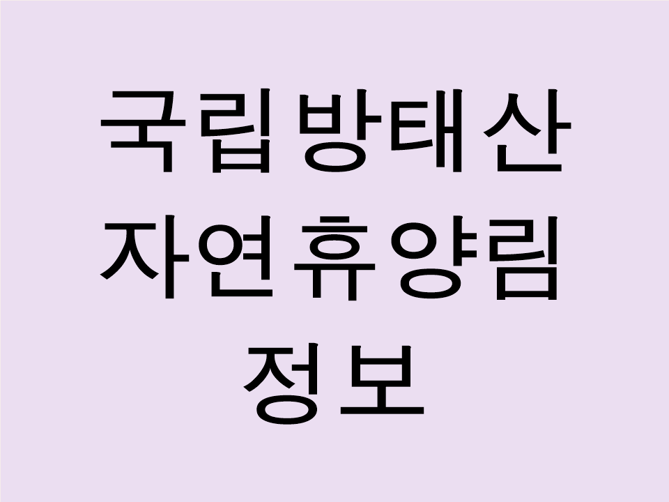 국립방태산 자연휴양림 정보