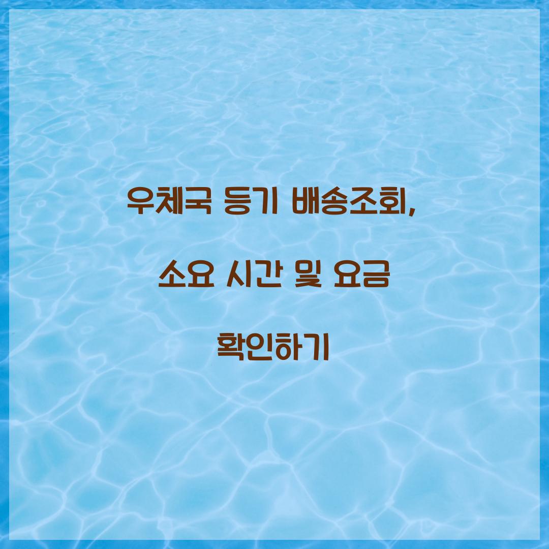 우체국 등기 배송조회