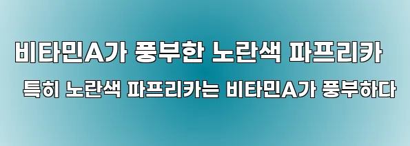 비타민A가 풍부한 노란색 파프리카 특히 노란색 파프리카는 비타민A가 풍부하다