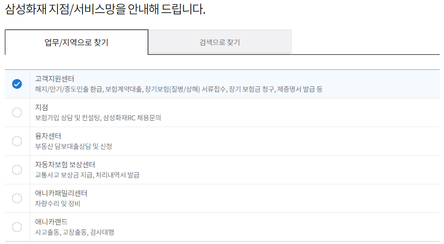 삼성화재 지점과 서비스망