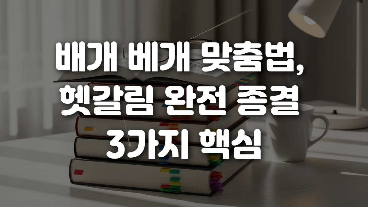 배개 베개 맞춤법 헷갈림 완전 종결 3가지 핵심