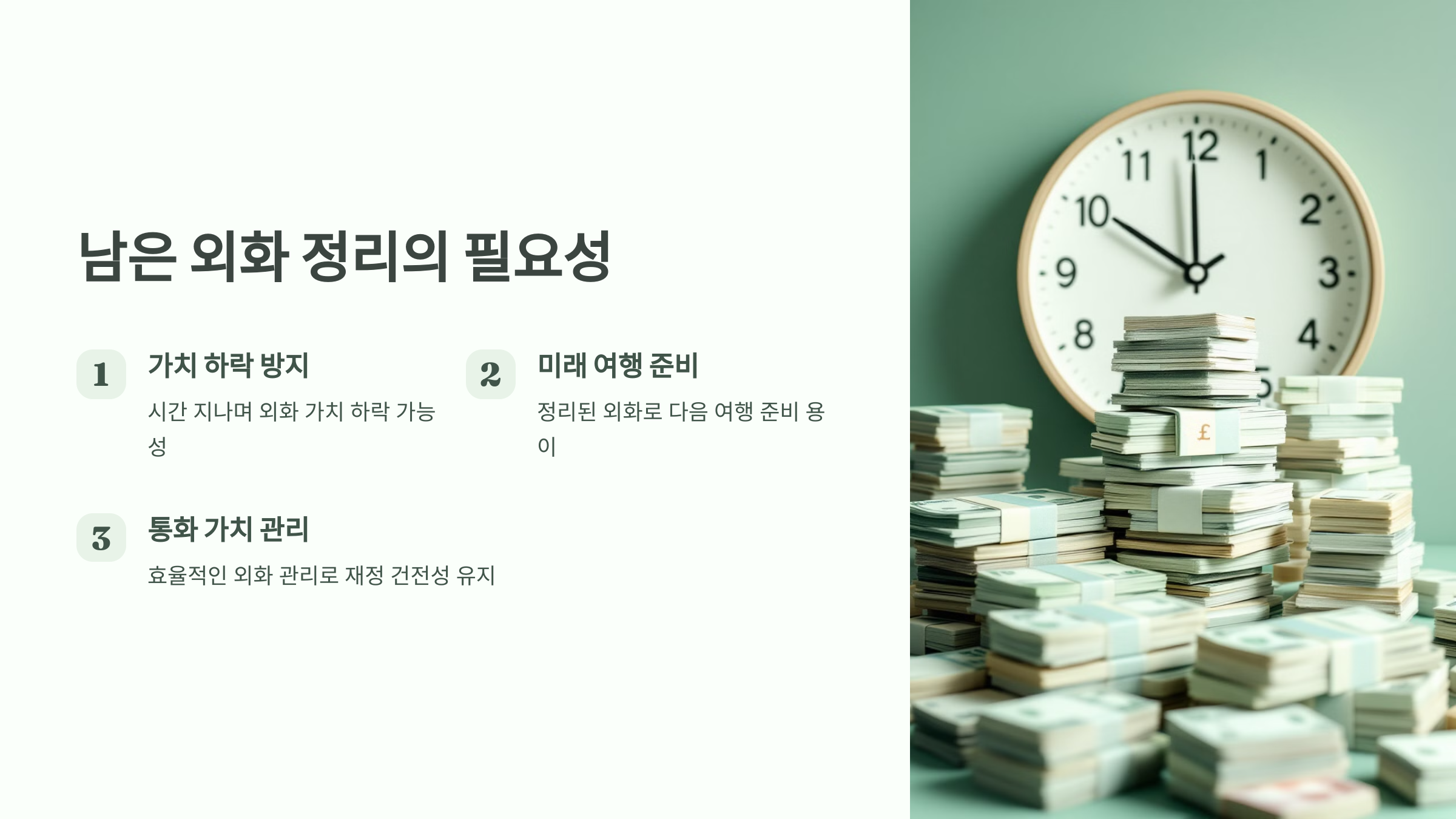 남은 외화 정리의 필요성 🌍