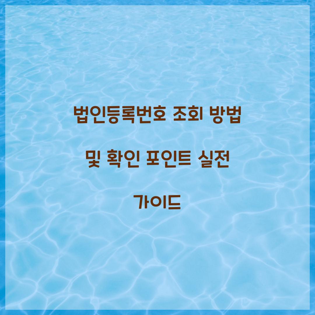 법인등록번호 조회