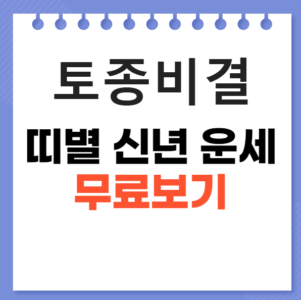 신년운세무료보기
