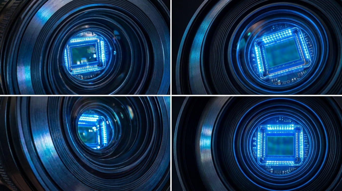 오즈모포켓 4에 탑재된 초정밀 이미지 센서의 근접 촬영 모습