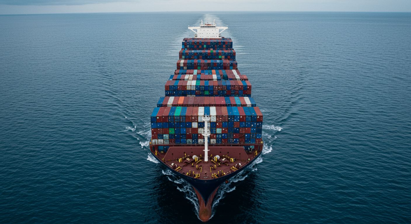 화물선에 컨테이너가 실려있는 모습