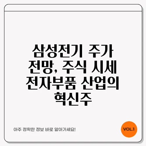 삼성전기 주가 전망, 주식 시세 전자부품 산업의 혁신주