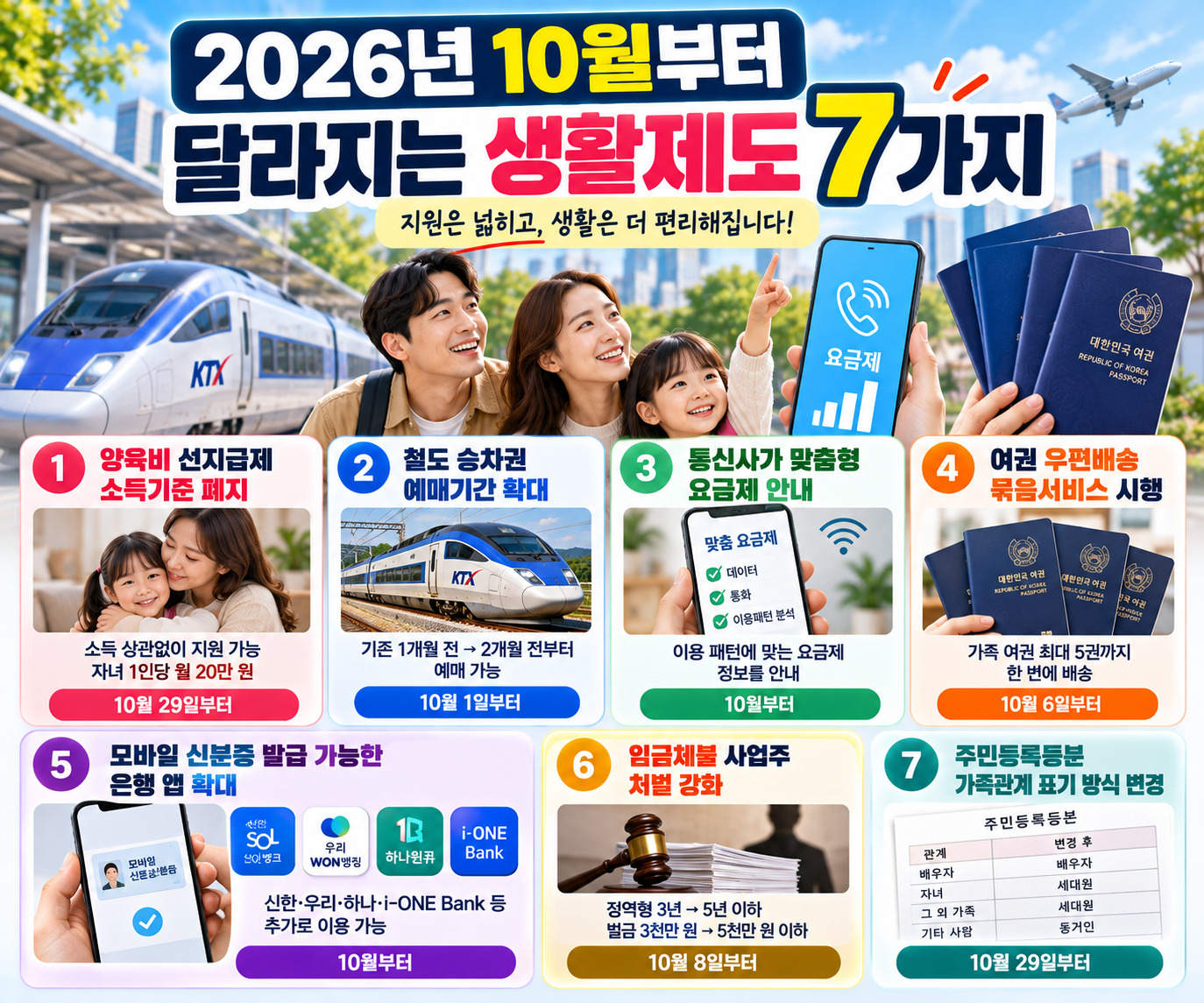 2026년 10월부터 달라지는 생활제도 7가지
