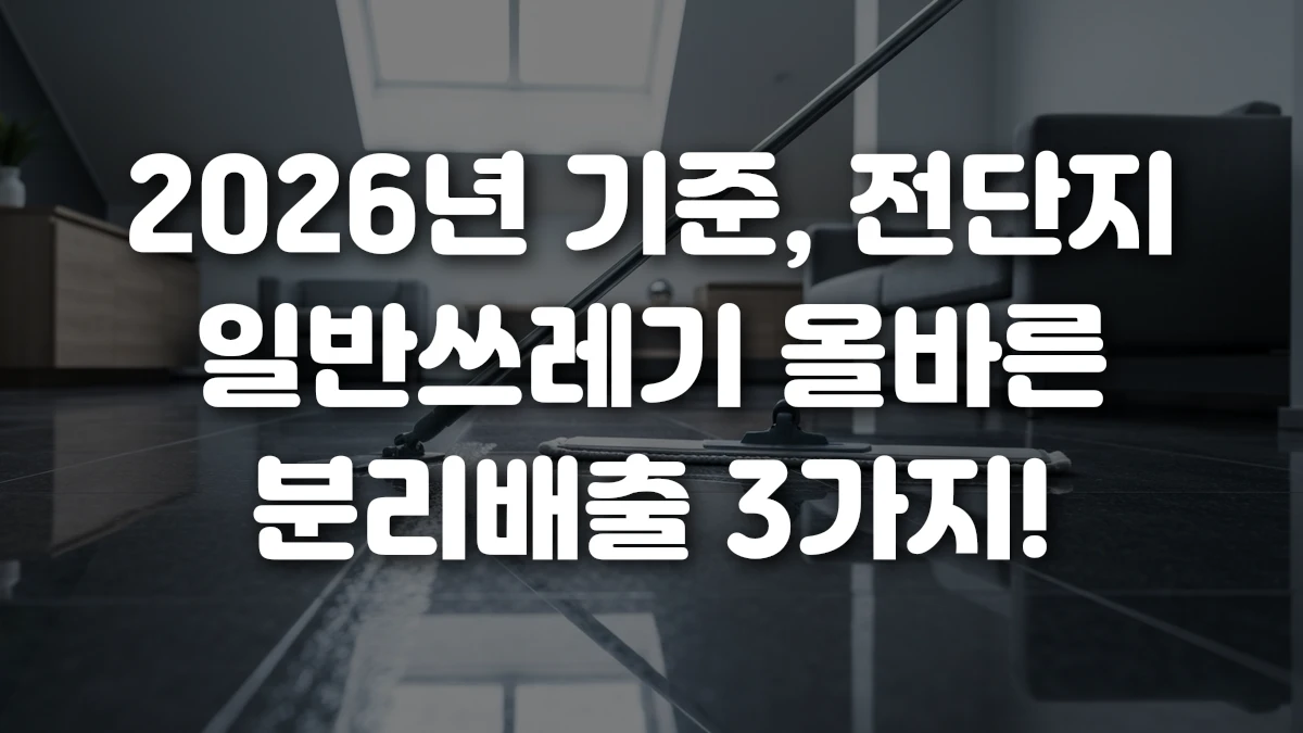 2026년 기준 전단지 일반쓰레기 올바른 분리배출 3가지