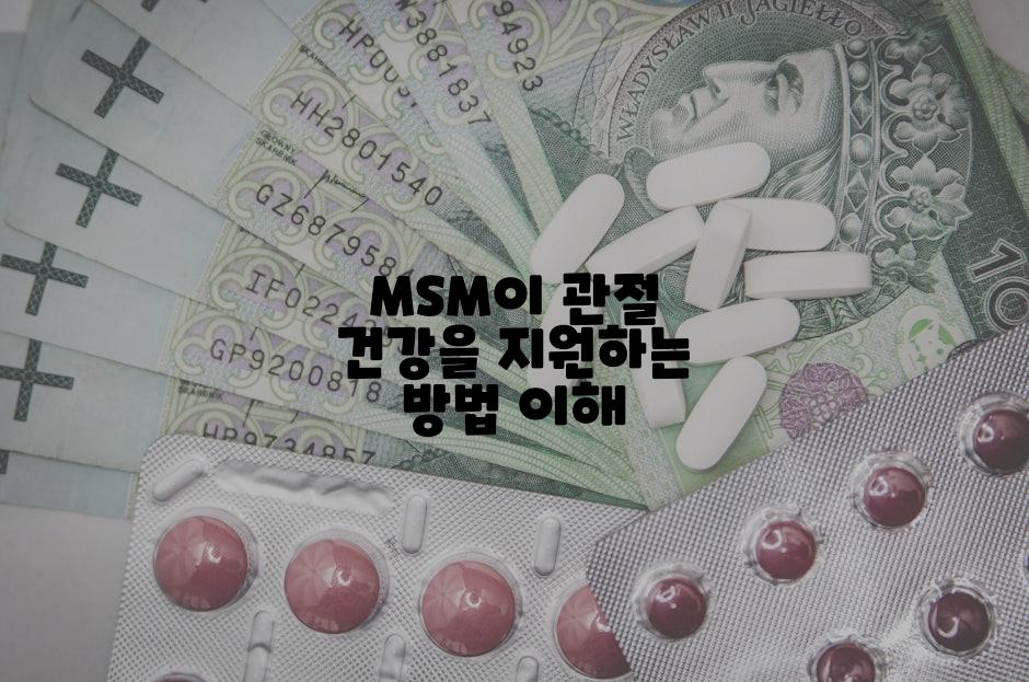 MSM이 관절 건강을 지원하는 방법 이해