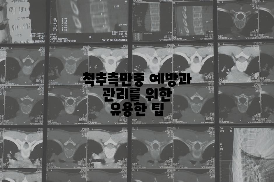 척추측만증 예방과 관리를 위한 유용한 팁