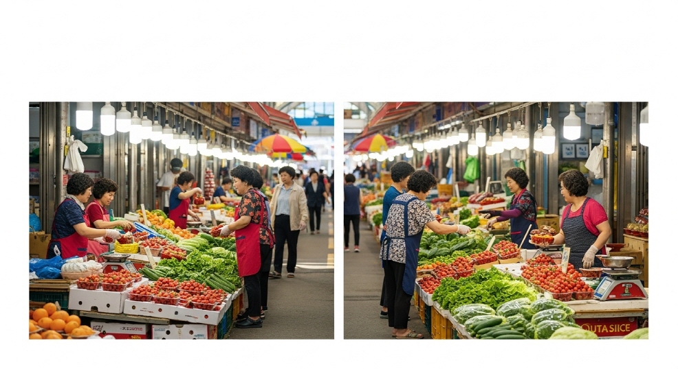 전통시장에 활기가 넘치는 모습