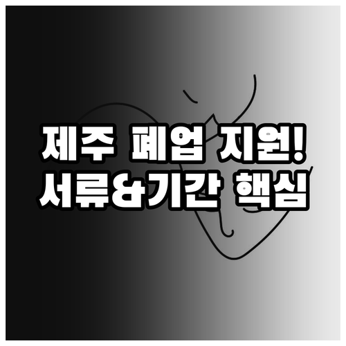 제주 소상공인 폐업 지원 제도 신청 ..