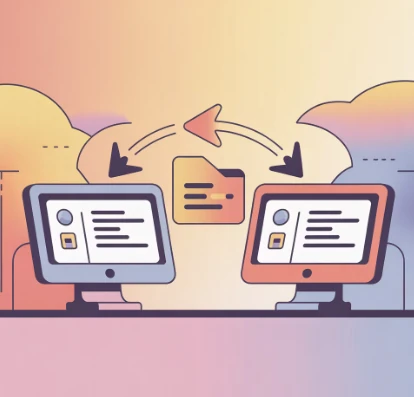 파일전송 예시 일러스트