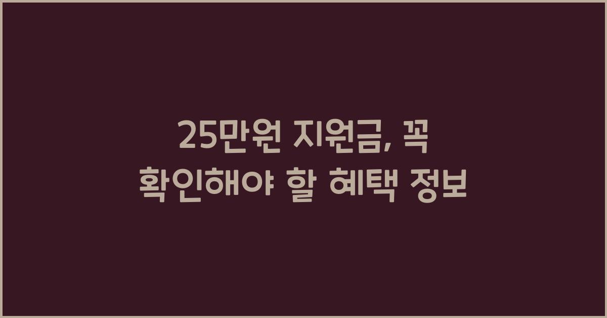 25만원 지원금