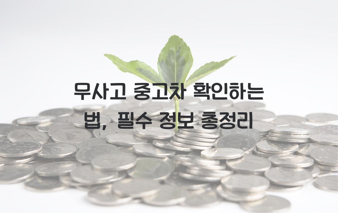 무사고 중고차 확인하는 법 (카히스토리 & 사고 이력 조회 가이드)