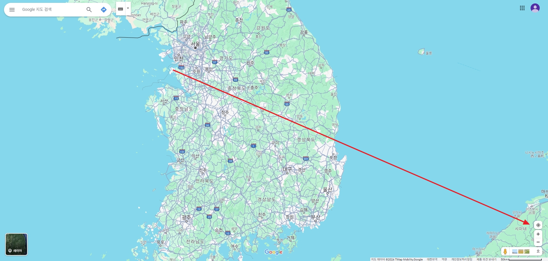 네이버 지도에서 내 위치를 표시해주는 화면 구성