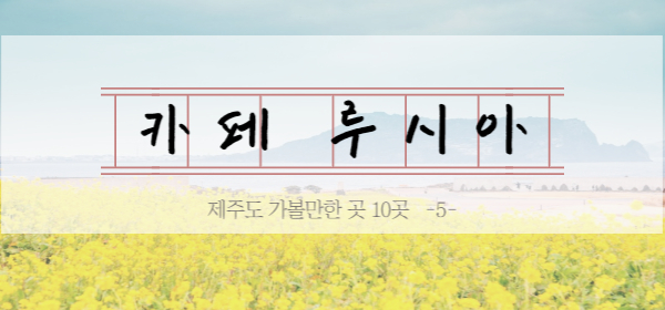 제주도 가볼만한 곳 10곳