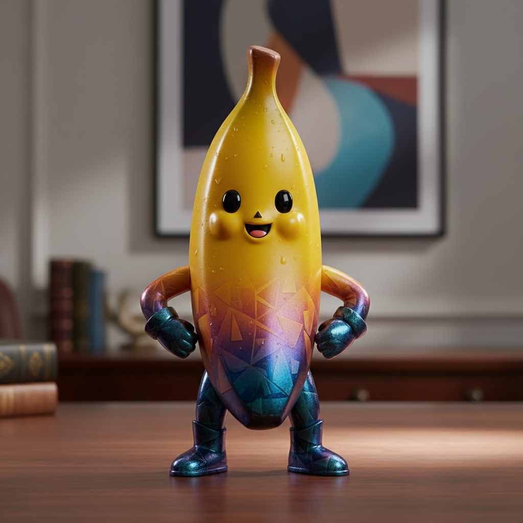 나노바나나 V1 무료 모델로 생성된 바나나 피규어 이미지 