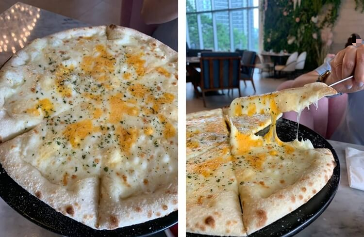 4가지 치즈가 들어간 콰트로 포르마지 피자